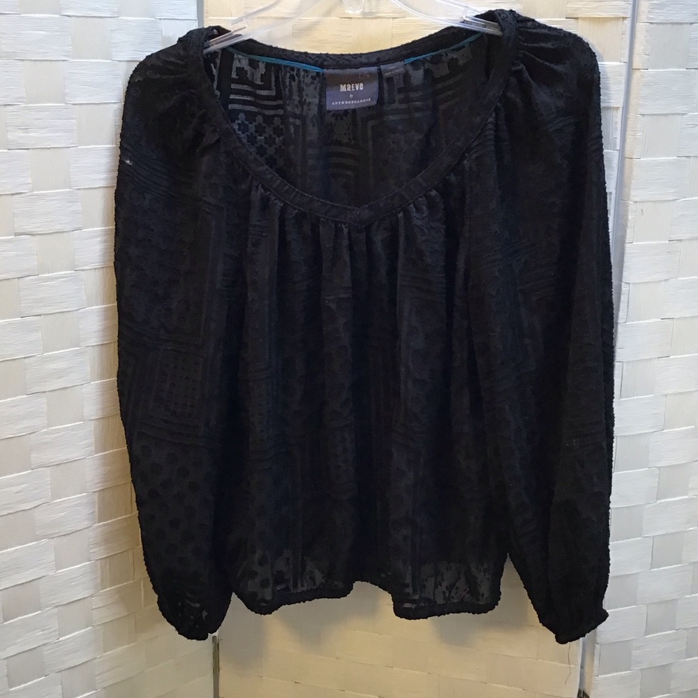Maeve Black Textured Blouse